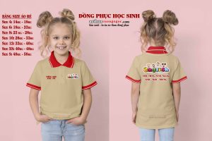 Áo thun cổ trụ học sinh anh ngữ