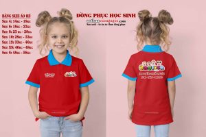 Áo thun cổ trụ học sinh anh ngữ