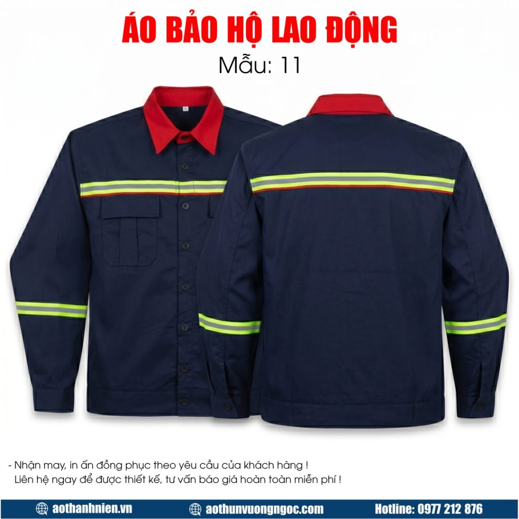 Áo Bảo Hộ Lao Động Phản Quang Xanh Đen