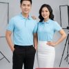 Áo thun polo chất vải poly thái màu thiên thanh