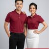 áo thun cá sấu vải poly màu đỏ đô trơn
