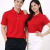 áo thun cá sấu vải poly màu đỏ trơn