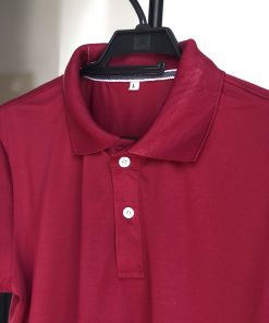 Áo thun cá sấu poly trơn màu đỏ đô 