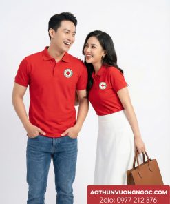 áo thun đồng phục Hội chữ thập đỏ Việt Nam vải poly thái