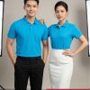 áo thun cá sấu vải poly màu xanh ya trơn