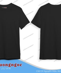 Áo Thun cổ tròn vải mè màu đen