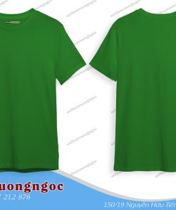Áo Thun cổ tròn vải mè màu xanh Két