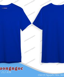 Áo Thun cổ tròn vải mè màu xanh bích
