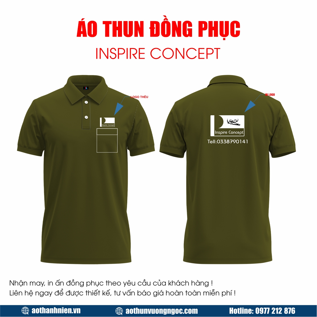 Áo thun đồng phục xanh rêu
